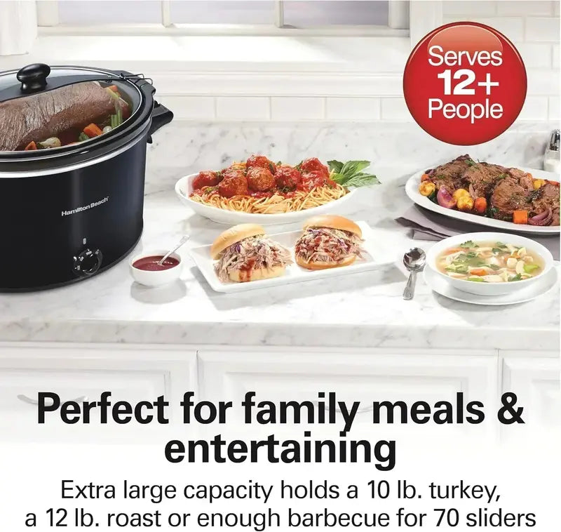 10-Quart Portable Slow Cooker ¨C Heavy-Duty 'Stay or Go' Design with Secure Lid Lock