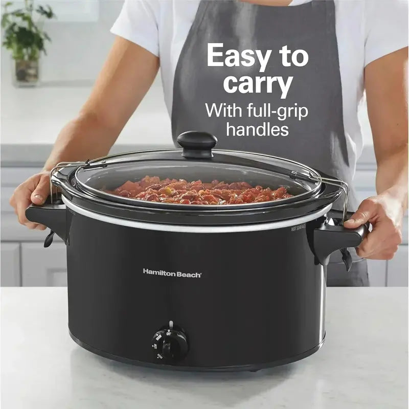 10-Quart Portable Slow Cooker ¨C Heavy-Duty 'Stay or Go' Design with Secure Lid Lock