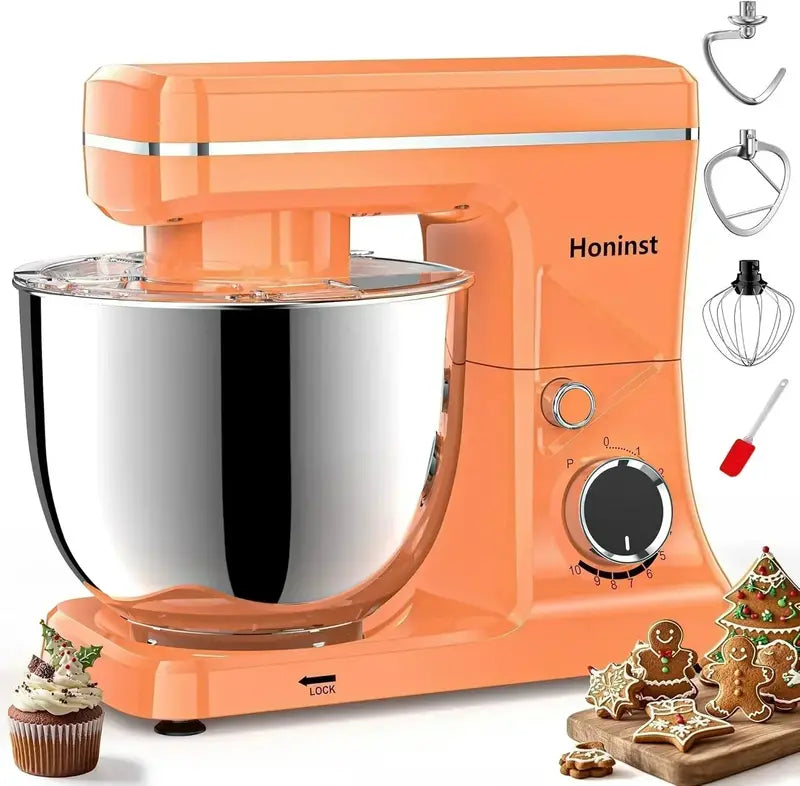 10-Setting Tilt-Head Stand Mixer with 6-Quart Stainless Steel Bowl & 8-in-1 Splash Guard