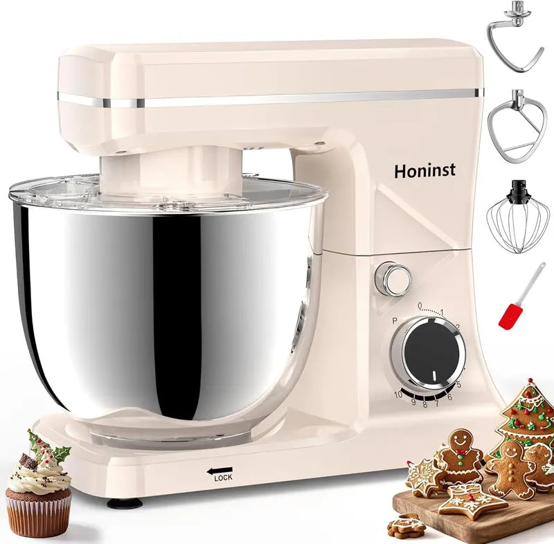 10-Speed Stand Mixer ¨C 6-Quart Tilt-Head Model with 8-in-1 Splash Guard and Dishwasher-Safe Attachments