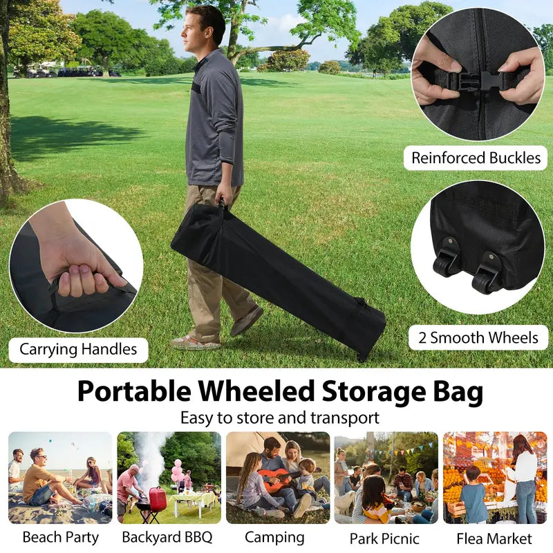 10 x 10 Foot Portable Canopy Tent ¨C Includes One Sidewall & Wheeled Storage Bag