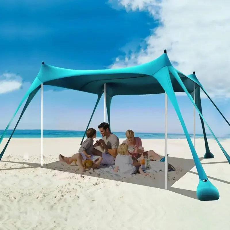 10¡ä x 10¡ä Heavy-Duty Beach Tent with UPF 50+ Sun Protection ¨C Portable Sand Anchor Canopy Shelter