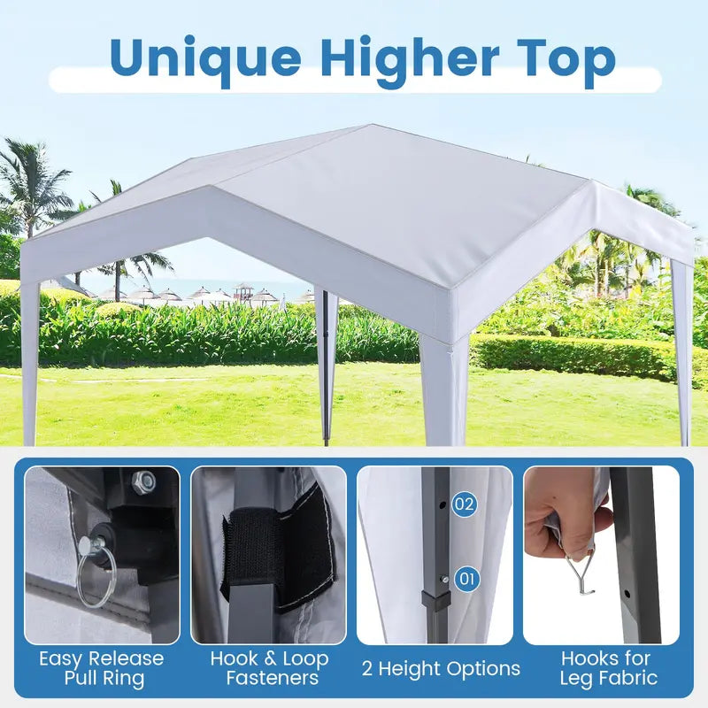 10′ x 10′ Heavy-Duty Pop-Up Gazebo ¨C Elevated Canopy Shelter with Easy Setup