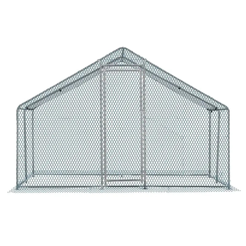 10′ x 10′ Heavy-Duty Walk-In Metal Chicken Coop ¨C Weatherproof Poultry Enclosure for Backyard Farms. Rabbits. Cats. or Small Dogs
