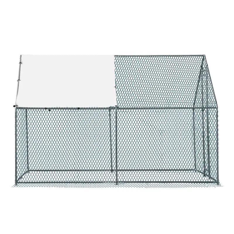 10′ x 10′ Heavy-Duty Walk-In Metal Chicken Coop ¨C Weatherproof Poultry Enclosure for Backyard Farms. Rabbits. Cats. or Small Dogs