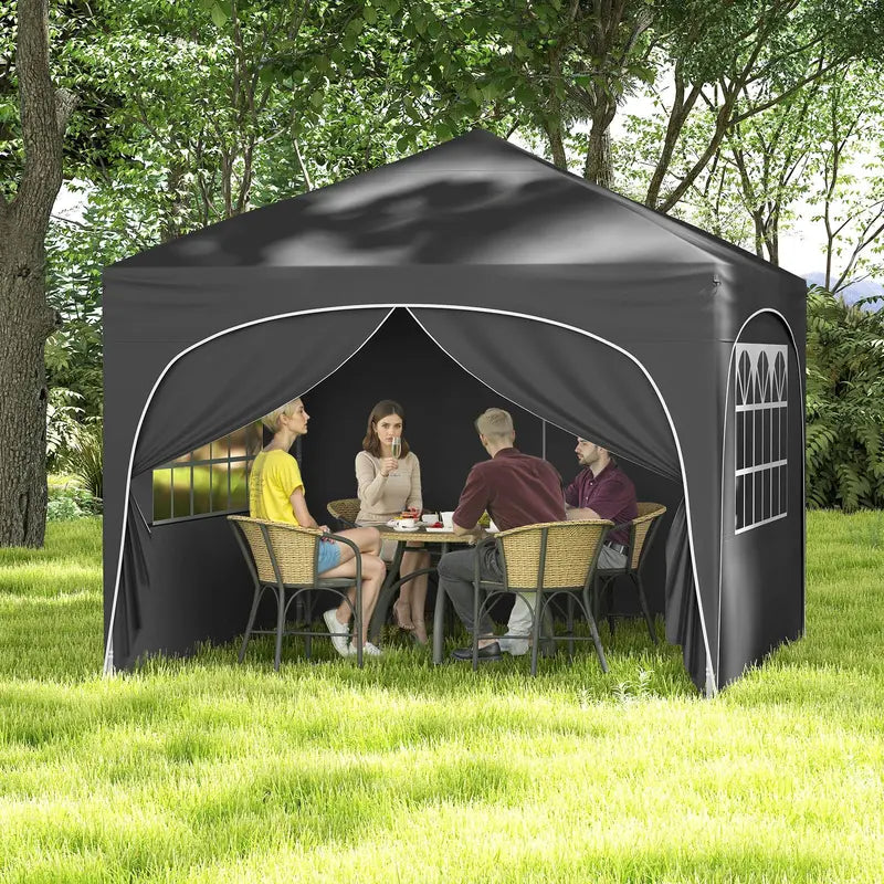 10¡ä x 10¡ä Pop-Up Canopy Tent with Four Zippered. Removable Sidewalls