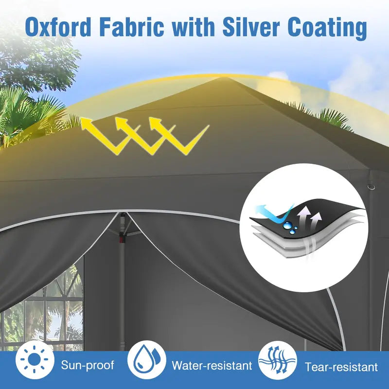 10¡ä x 10¡ä Pop-Up Canopy Tent with Four Zippered. Removable Sidewalls