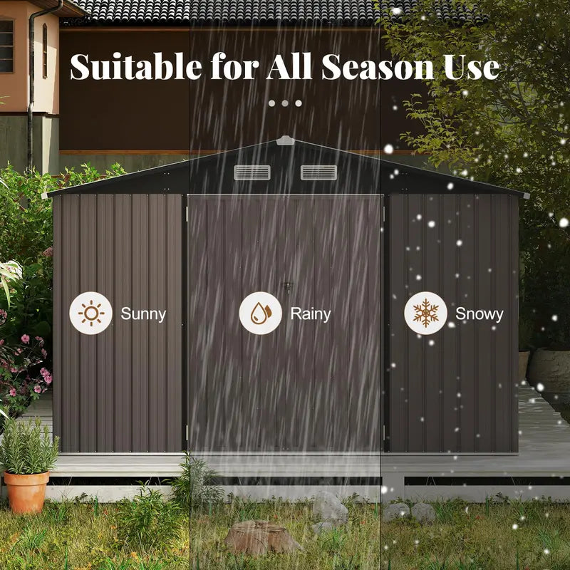 10′ x 14′ Heavy-Duty Outdoor Storage Shed ¡ª Wind-Resistant Galvanized Steel Construction