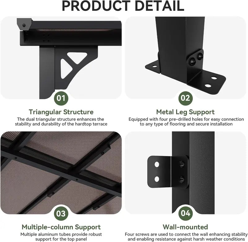 10¡ä x 14¡ä Outdoor Gazebo ¡ª Sloped Roof Pergola Style with Wall-Mounted Options for Patio or Deck