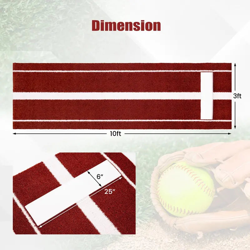 10¡ä x 3¡ä Indoor/Outdoor Softball Pitching Practice Mat