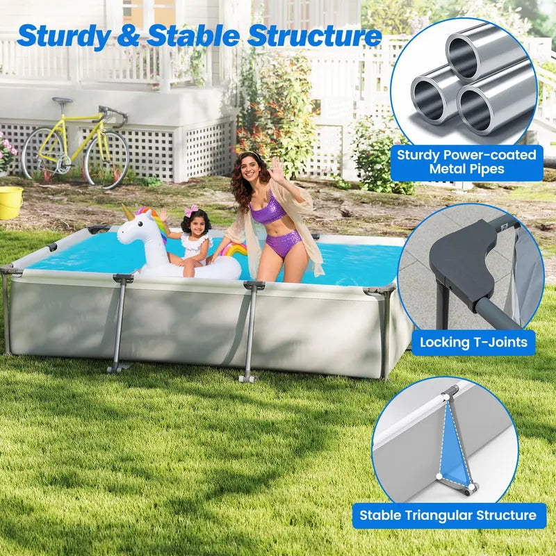 10′ x 6.8′ Rectangular Metal-Frame Above-Ground Swimming Pool