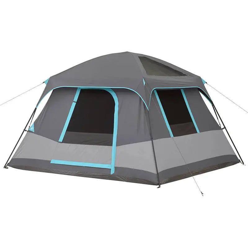 10′ x 9′ 6-Person Cabin Tent with Skylight Panels ¨C Dark Rest Interior. Lightweight (15.4 lbs)