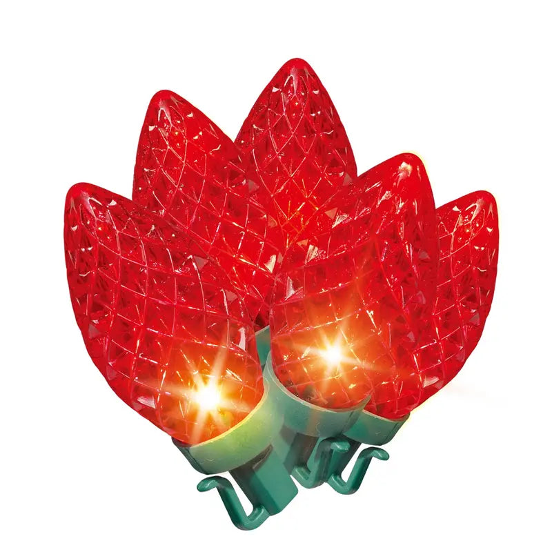 100-Count Red LED C9 Christmas Lights. 59.6¡ä Green Wire. Indoor/Outdoor - Holiday Time