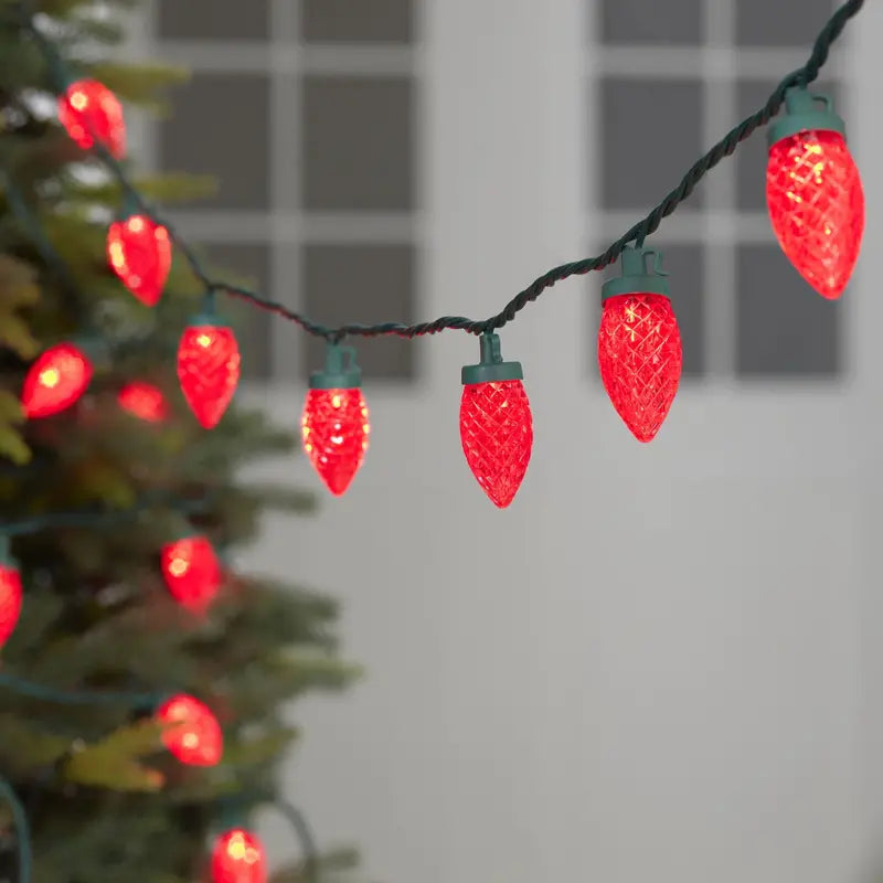 100-Count Red LED C9 Christmas Lights. 59.6¡ä Green Wire. Indoor/Outdoor - Holiday Time