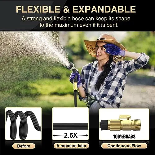 100-Foot Expandable Garden Hose ¨C Patented Nano-Rubber Design with 40-Layer Reinforced Construction