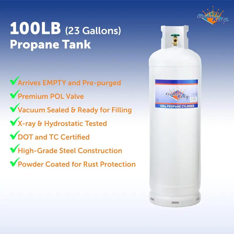 100-Lb Steel Propane Cylinder ¨C POL Valve. Industrial-Grade. DOT-Certified for Residential & Commercial Use