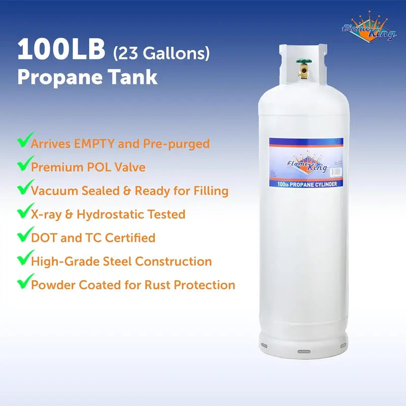 100-Lb Steel Propane Tank with POL Valve ¨C Industrial-Grade LP Cylinder