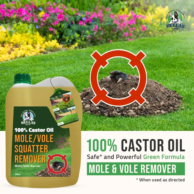 100% Pure Food-Grade Castor Oil ¨C Natural. Pet-Safe Mole &amp; Vole Repellent (1 Gallon)