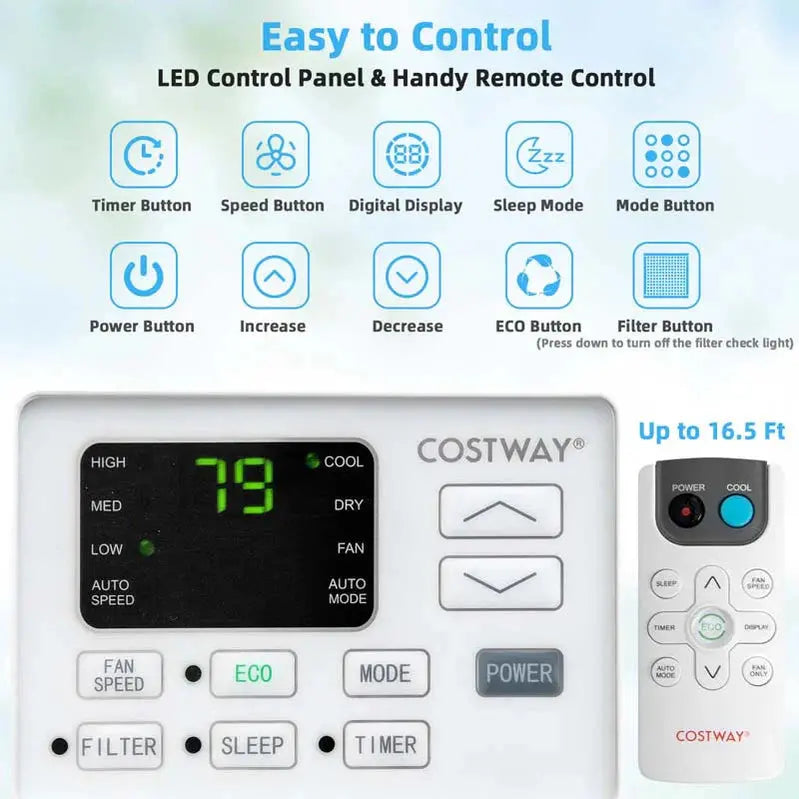 10.000 BTU Energy Star Window Air Conditioner ¨C Quiet 3-in-1 Unit with Dehumidifier &amp; Eco Mode
