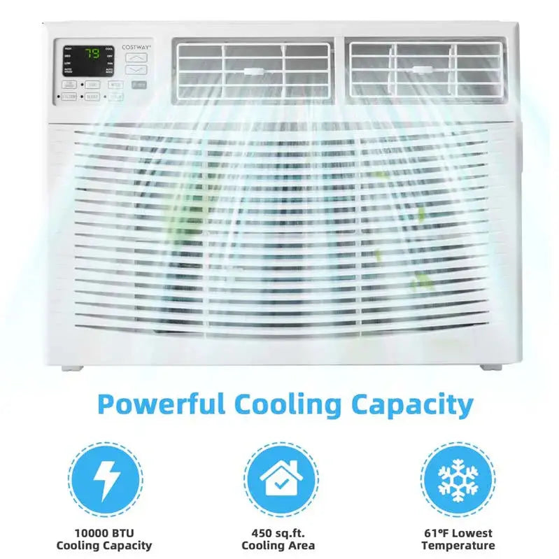 10.000 BTU Energy Star Window Air Conditioner ¨C Quiet 3-in-1 Unit with Dehumidifier &amp; Eco Mode