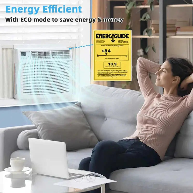 10.000 BTU Energy Star Window Air Conditioner ¨C Quiet 3-in-1 Unit with Dehumidifier &amp; Eco Mode