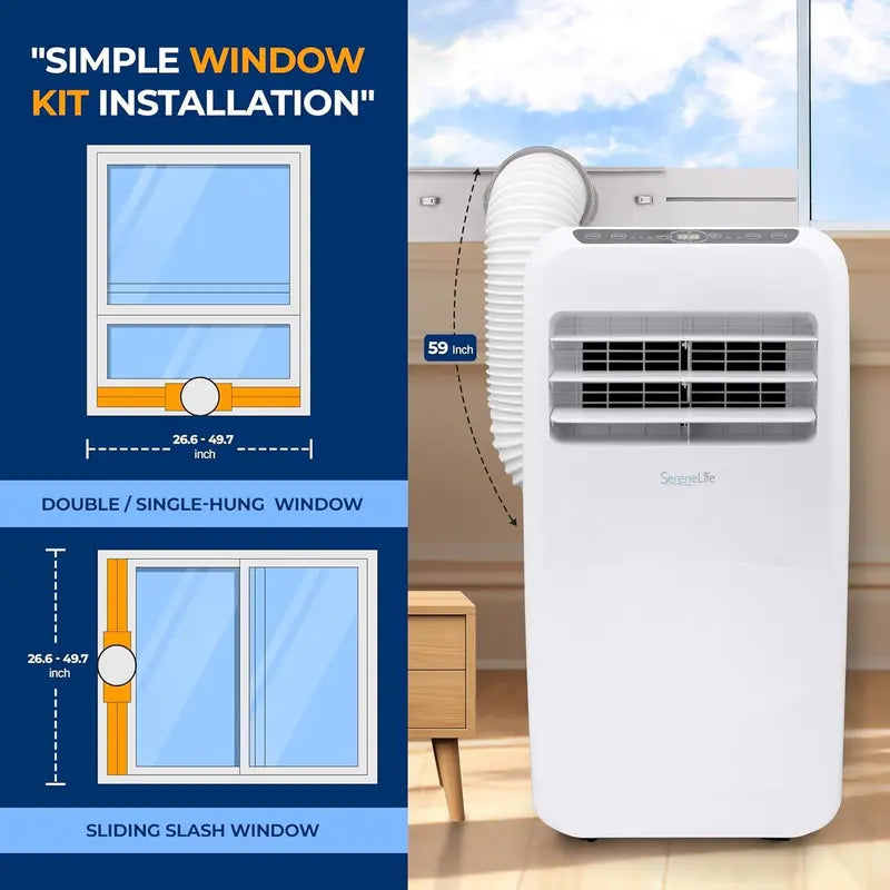 10.000 BTU Portable 4-in-1 AC Unit ¨C Quiet Cooling. Heating. Dehumidifying. and Fan Modes with Remote & Timer