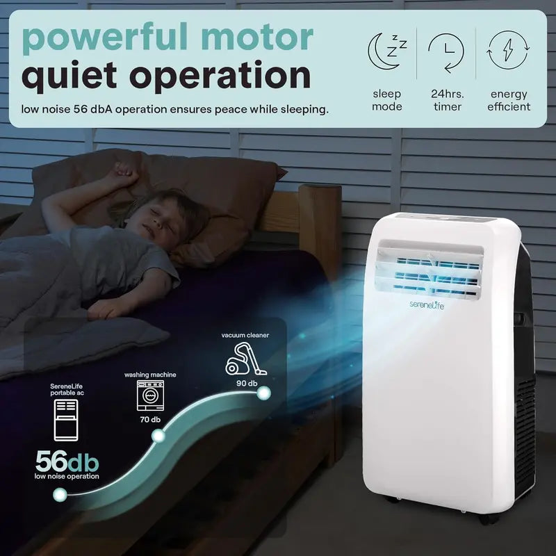 10.000 BTU Portable 4-in-1 AC Unit ¨C Quiet Cooling. Heating. Dehumidifying. and Fan Modes with Remote & Timer