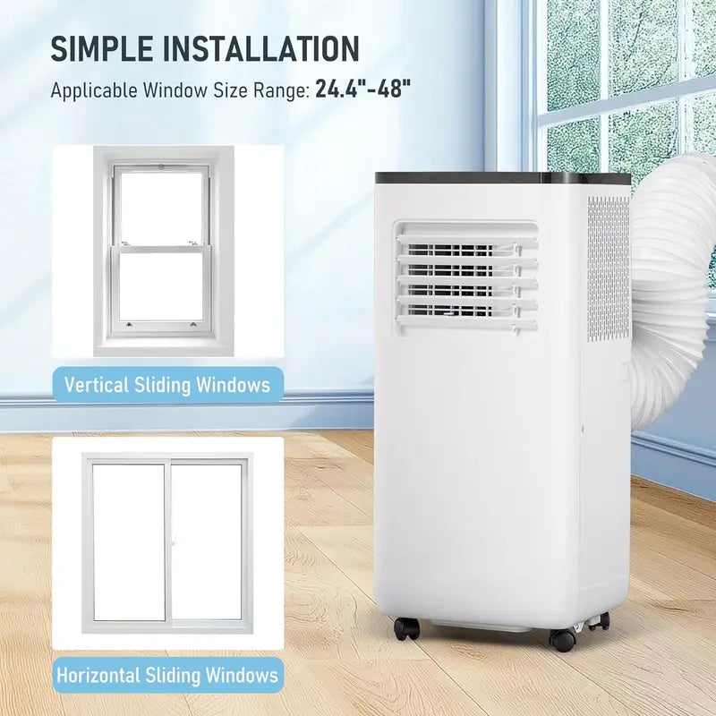 10.000 BTU Portable Air Conditioner ¨C 3-in-1 Cooling. Dehumidifying &amp; Fan Mode with Remote. Sleep Function &amp; Window Kit Included