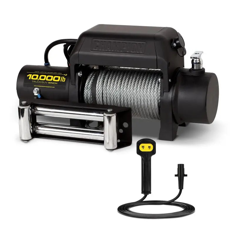 10.000-Lb Electric Winch Kit for Trucks &amp; SUVs ¨C Wireless Remote Control. Heavy-Duty Recovery System