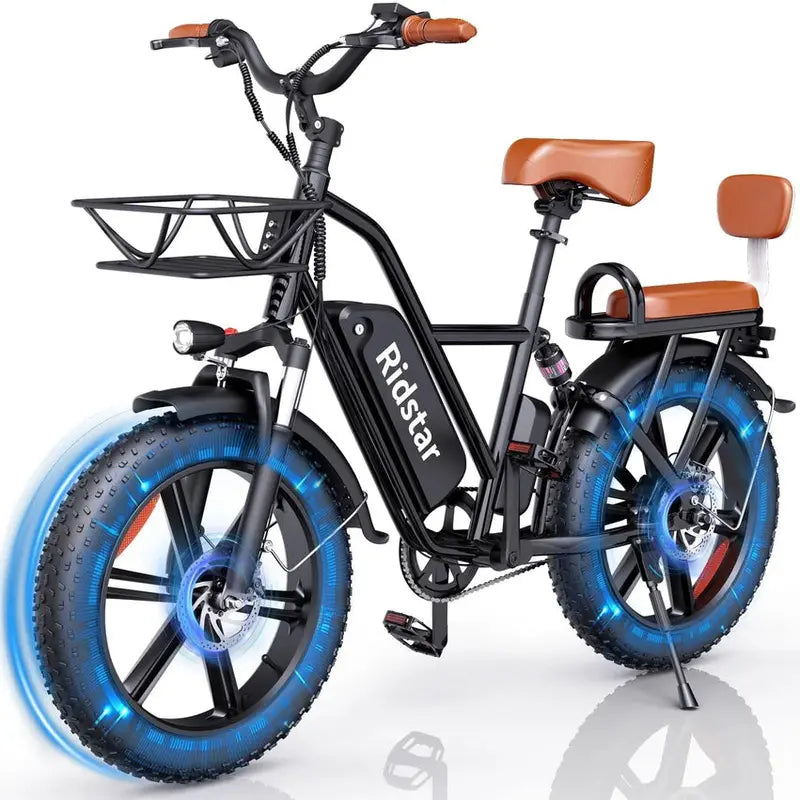 1000W Adult Electric Bike ¨C 48V 15Ah Removable Battery. 20″ x 4.0 Fat Tire Ebike with High-Power Motor