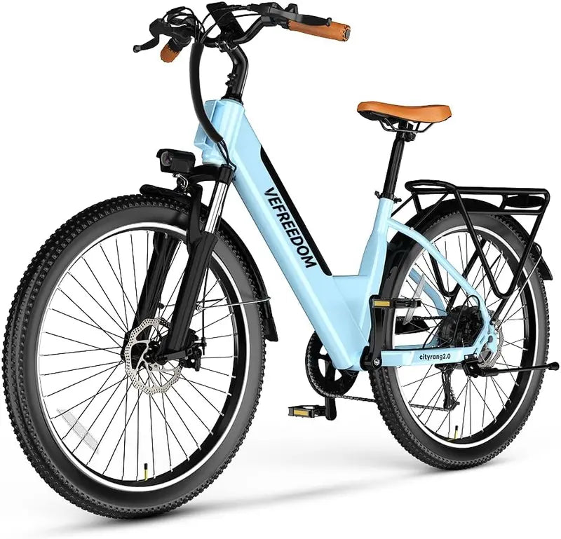 1000W Peak Electric Mountain Bike ¨C 26¡å Adult Ebike with 7-Speed Gearing. Removable Battery & 70-Mile Range for Commuting. Beach & Snow Terrain