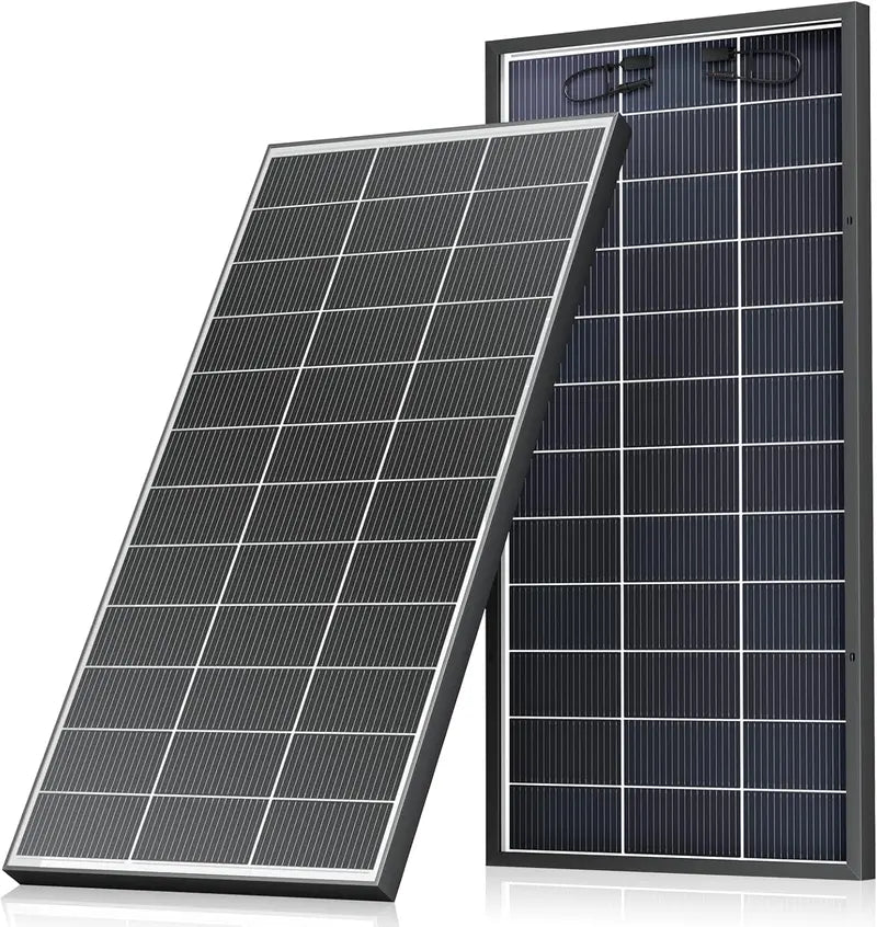 100W Bifacial Monocrystalline Solar Panels (2-Pack): 18BB High-Efficiency 12V/24V PV Modules for RVs. Boats & Off-Grid Use