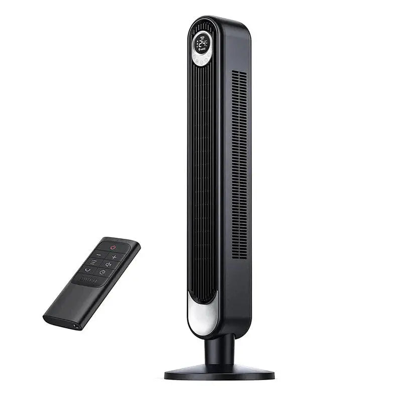 106cm Remote-Controlled Tower Fan ¨C 90¡ã Oscillation. 6 Speeds. Quiet Bladeless Cooling