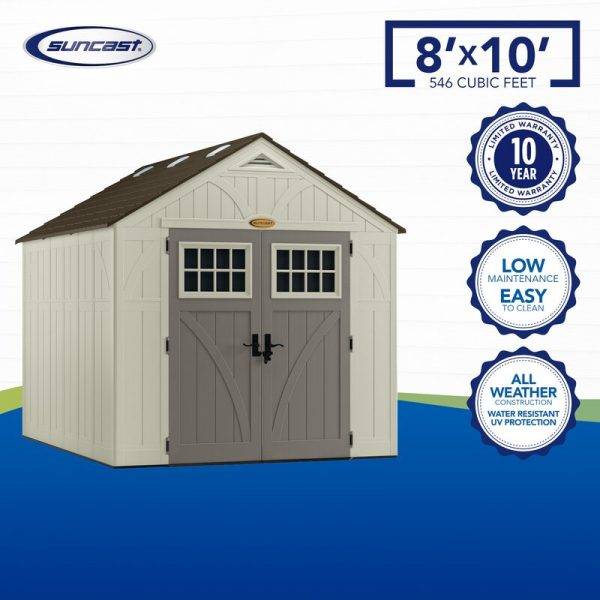 Outdoor Vanilla 8 ft. W x 10 ft. D Plastic Storage Shed