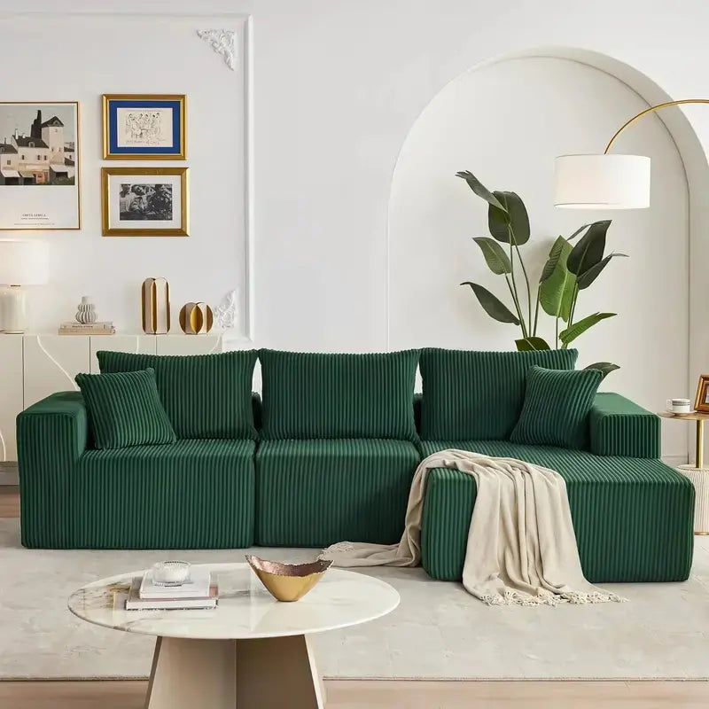 108-Inch Modern Cloud Sectional Sofa ¨C Deep-Seated L-Shaped Design with Plush Upholstery