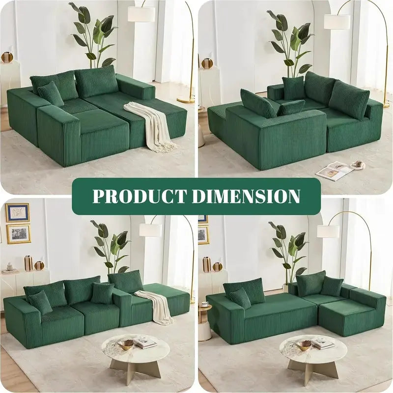 108-Inch Modern Cloud Sectional Sofa ¨C Deep-Seated L-Shaped Design with Plush Upholstery