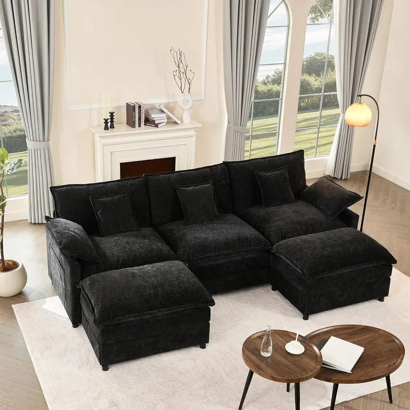 108-Inch U-Shaped Modular Cloud Sofa ¨C Three-Seat Comfort Design