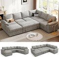 108-Inch U-Shaped Modular Sectional Sofa with Pull-Out Sleeper Bed and Customizable Layout