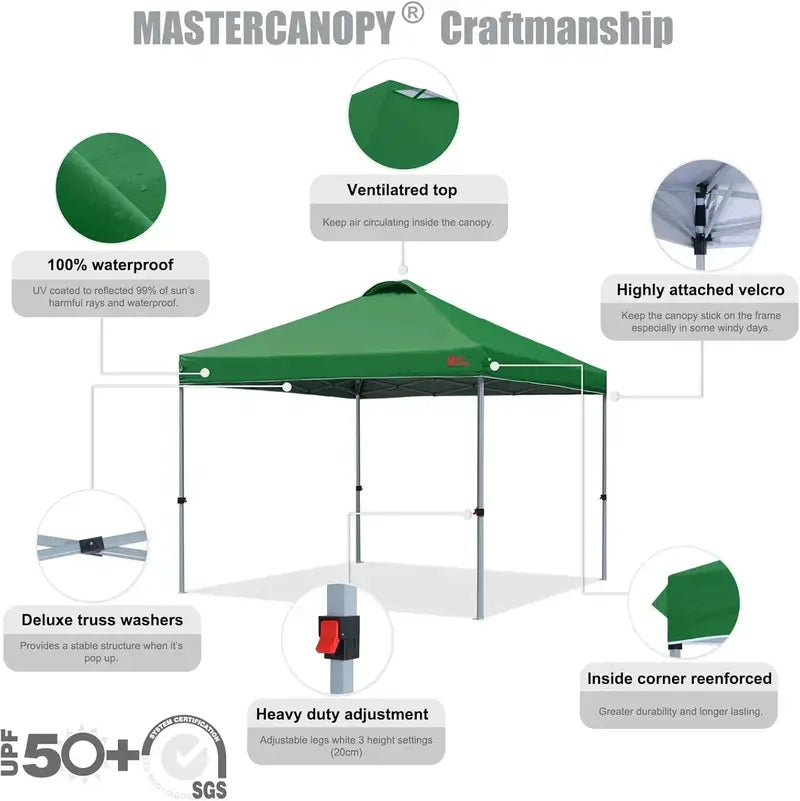 10¡Á10 Black Pop-Up Canopy Tent ¨C Durable Instant Shelter with Roller Bag for Transport