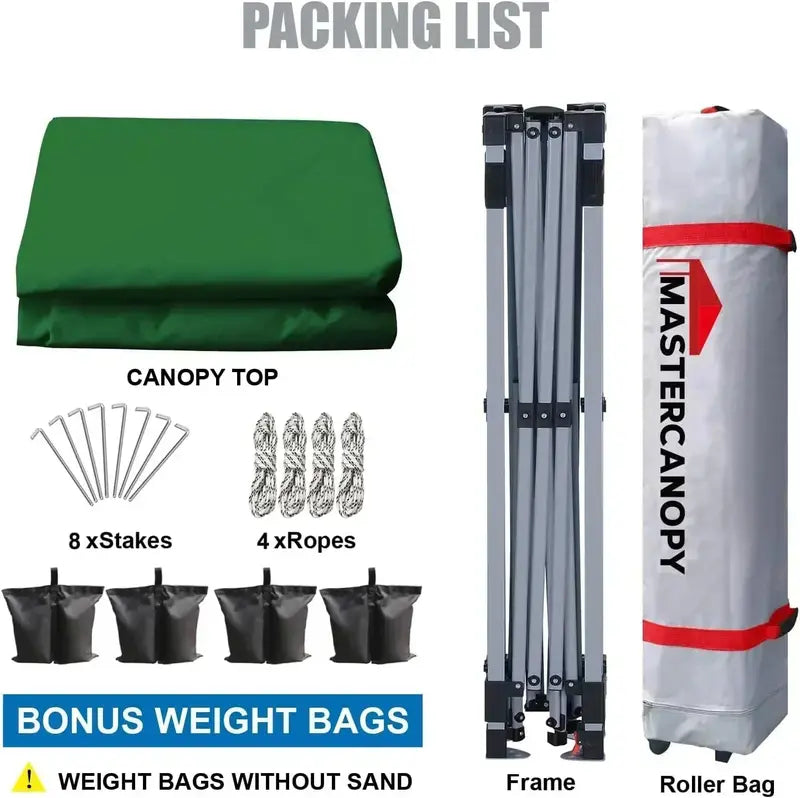 10¡Á10 Black Pop-Up Canopy Tent ¨C Durable Instant Shelter with Roller Bag for Transport