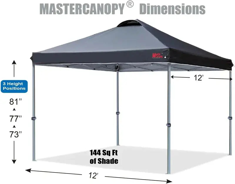 10¡Á10 Black Pop-Up Canopy Tent ¨C Durable Instant Shelter with Roller Bag for Transport