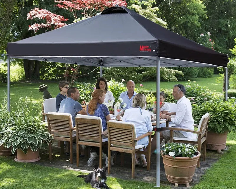 10¡Á10 Black Pop-Up Canopy Tent ¨C Durable Instant Shelter with Roller Bag for Transport