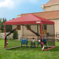 10'¡Á10¡ä Easy-Setup Canopy Tent ¨C Enclosed Mosquito Net Screen Tent with Dual Zipper Doors & Rolling Storage Bag for Outdoor Events