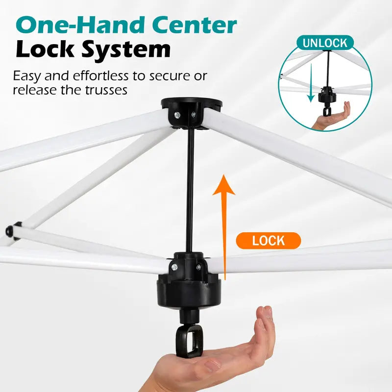 10¡Á10-Foot Pop-Up Canopy Tent with One-Touch Setup. Sandbags & Convenient Roller Bag