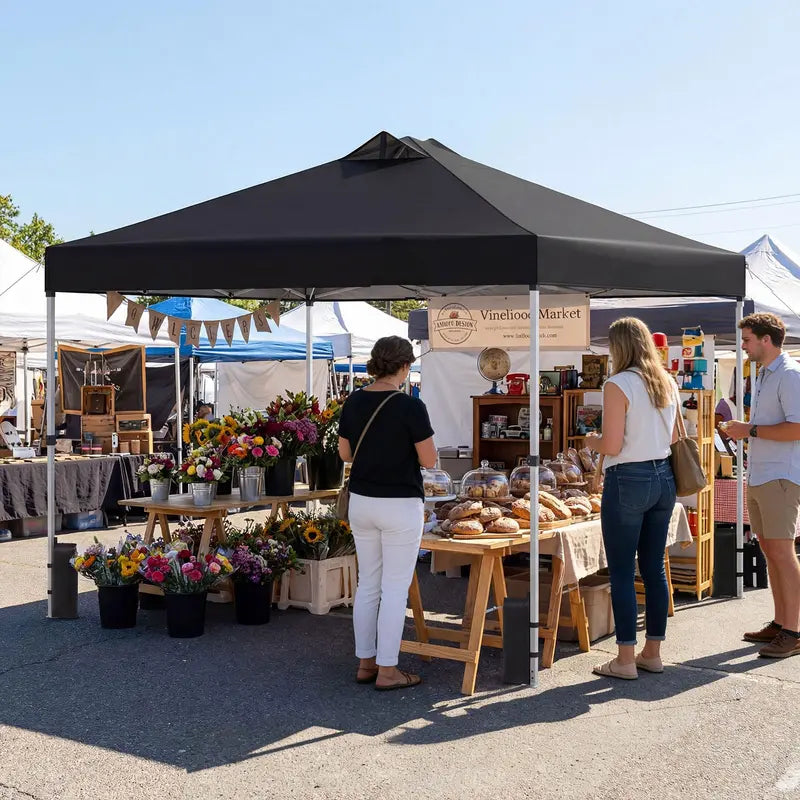 10¡Á10-Foot Pop-Up Canopy Tent with One-Touch Setup. Sandbags & Convenient Roller Bag