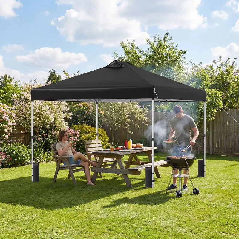 10¡Á10-Foot Pop-Up Canopy Tent with One-Touch Setup. Sandbags & Convenient Roller Bag