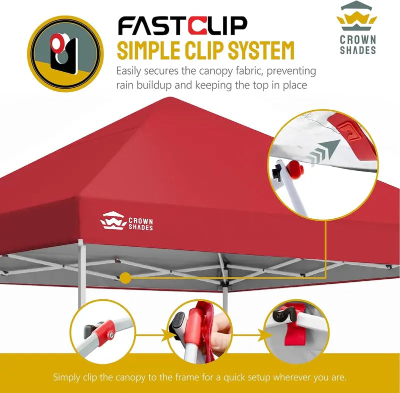 10¡Á10 One-Touch Pop-Up Awning ¨C Beach Sunshade Tent with Silver-Coated Canopy. 3 Height Adjustments & 4 Sand Pockets