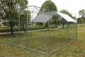 10-x10′ Outdoor Heavy Duty Chicken Coops Walk in Metal Chicken Cages Large Pets Raise Crate Protector Poultry Rabbit House with Waterproof Cover Backyard