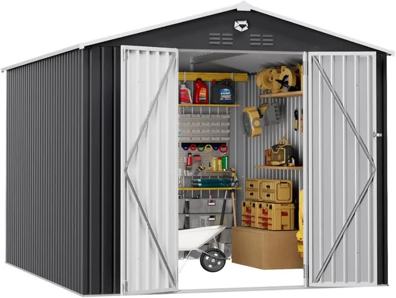 10x12ft Metal Outdoor Storage Shed ¨C Durable Garden Tool & Equipment Shelter
