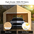 10×20 ft Steel Portable Carport ¨C Removable Sidewalls. Weather-Resistant Canopy